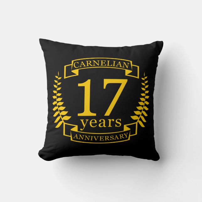 Carnelian Gemstone wedding anniversary 17 years Cushion (Front)