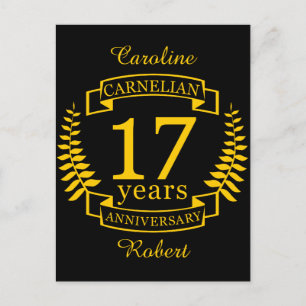 Carnelian Gemstone wedding anniversary 17 years Postcard