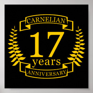 Carnelian Gemstone wedding anniversary 17 years Poster