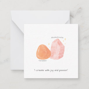 Carnelian & Rhodochrosite Affirmation Style 2 Card