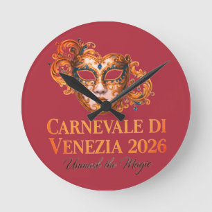 Carnevale Di Venezia 2026 - Venetian Wall Clock