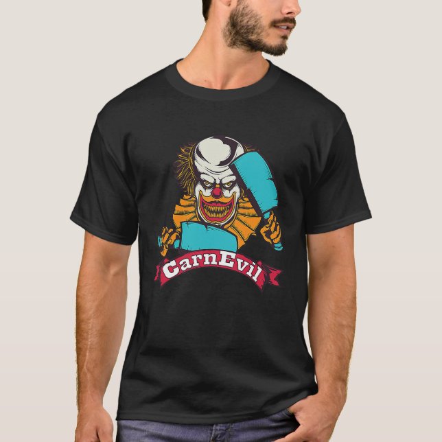 CarnEvil  Horror Creepy Scary Halloween Clown T-Shirt (Front)