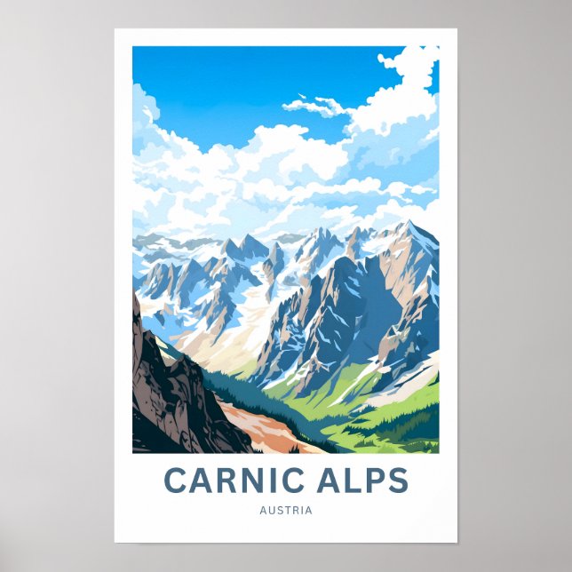 Carnic Alps Austria Travel Print (Front)