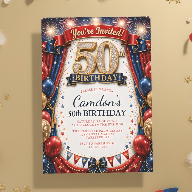 Carnival 50th Birthday Invitation for Him (Creator Uploaded)
