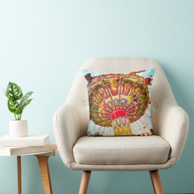Carnival Amusement Park Swing Ride Bold Simple Cushion (Chair)