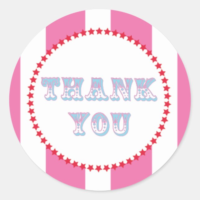 Carnival and Circus Party Classic Round Sticker (Front)