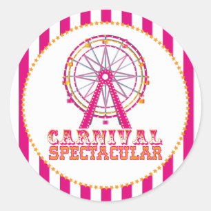 Carnival and Circus Party Classic Round Sticker