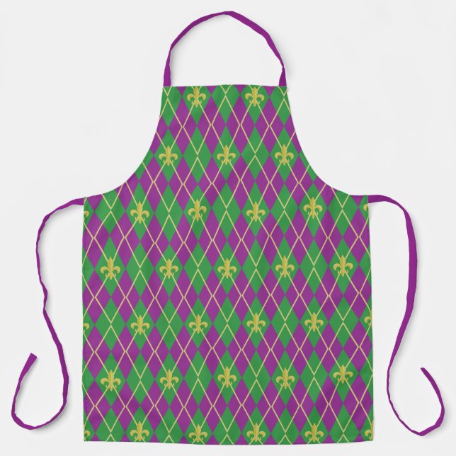 Carnival Argyle All-Over Print Apron (Front)
