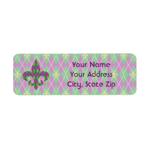 Carnival Argyle Return Address Label