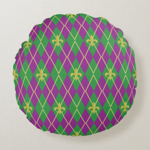 Carnival Argyle Round Pillow