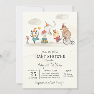 Carnival Baby Shower, vintage carnival Invitation