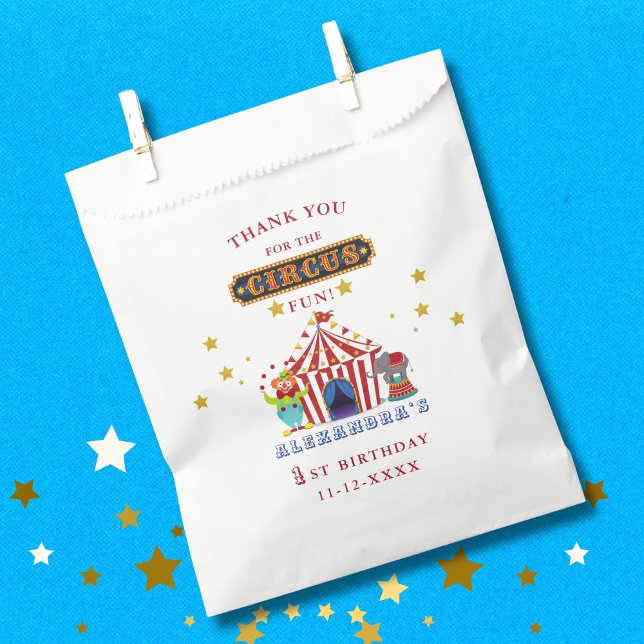Carnival Big Top Come All Circus 1st Birthday Favour Bags (Creator Uploaded)