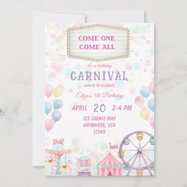Carnival Birthday Invitation (Front)