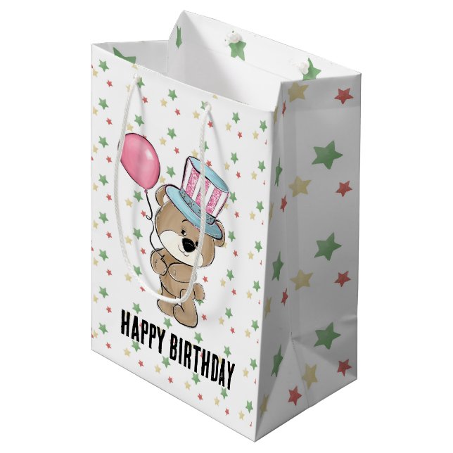 Carnival Birthday Medium Gift Bag (Front Angled)