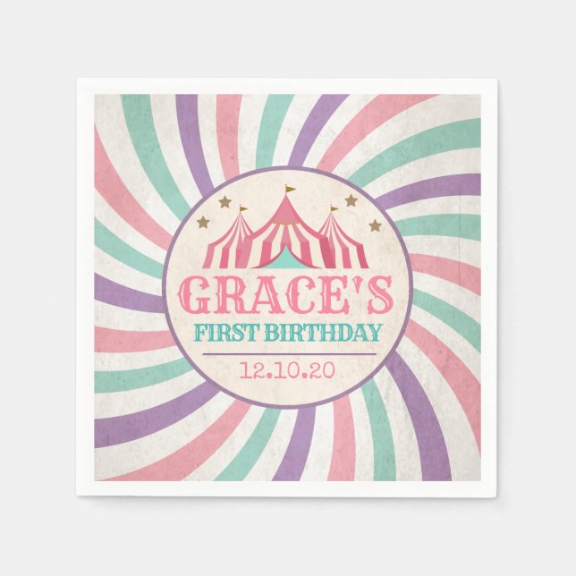 Carnival Birthday Party Napkins (Front)