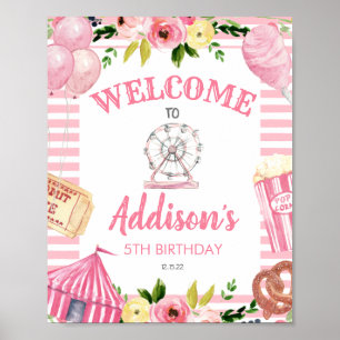 Carnival Birthday Post, Circus Welcome Sign
