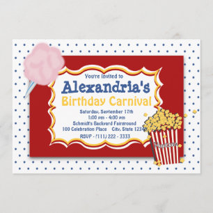 Carnival Birthday Primary Colours Invitation