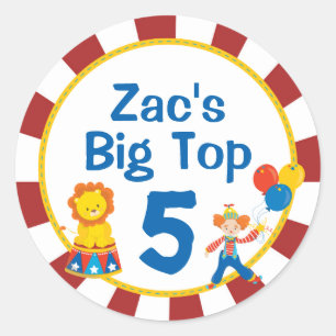 Carnival Birthday Stickers Circus Party Stickers