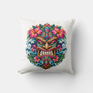 Carnival Bloom Tiki Throw Pillow