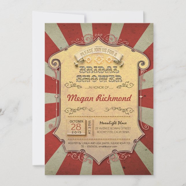 carnival bridal shower invitations (Front)