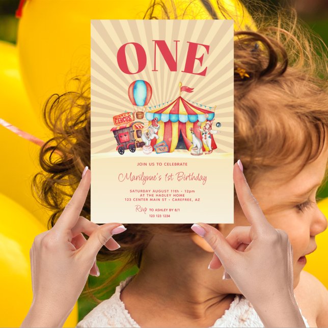 Carnival Circus Big Top 1st Birthday Invitation (Creator Uploaded)