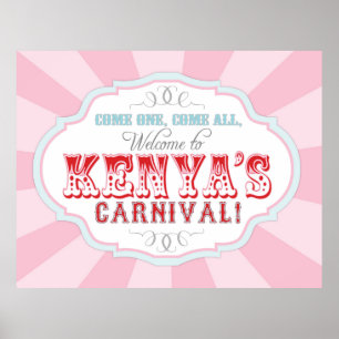 Carnival Circus Birthday Banner for Kenya CUSTOM Poster