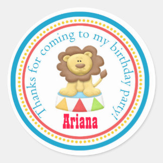 Carnival Circus Birthday Party Favour Sticker