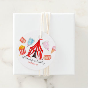 Carnival circus birthday party favour tag