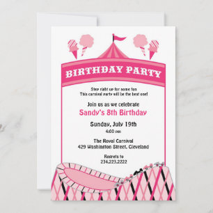 Carnival Circus Birthday Party Flat Invitation