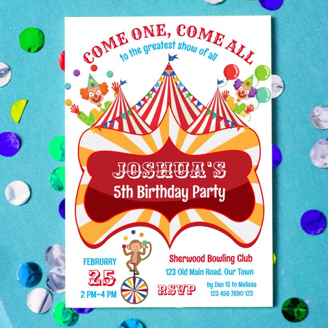 Carnival circus birthday party invitation (Creator Uploaded)