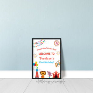 Carnival Circus Birthday Party Welcome Sign