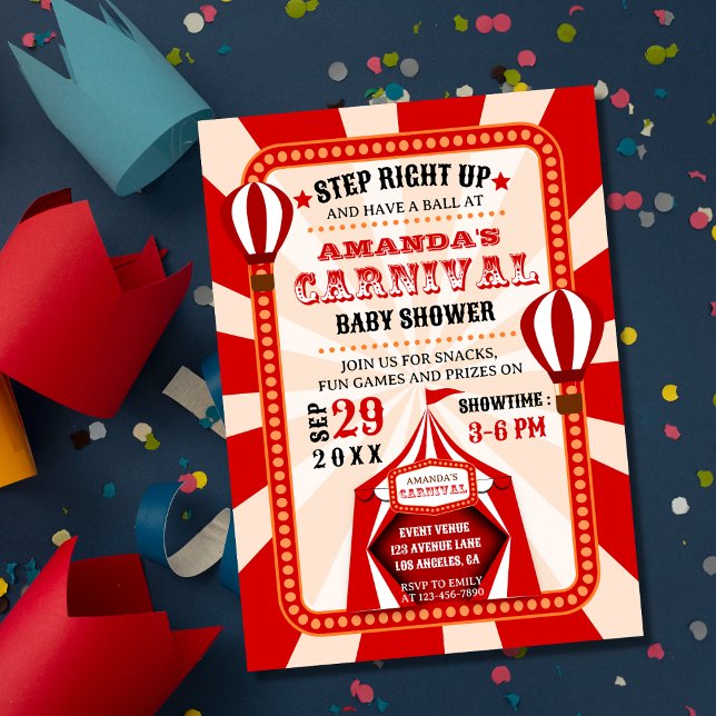 Carnival Circus Festival Baby Shower Invitation (Creator Uploaded)