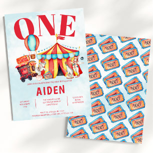 Carnival Circus Festival Kid's 1st Birthday Invitation