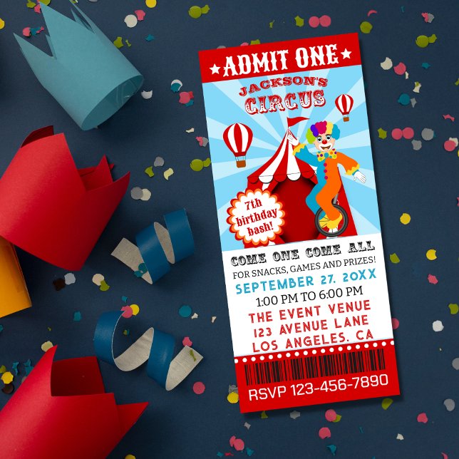 Carnival Circus Festival Kids Birthday Party Invitation (Creator Uploaded)