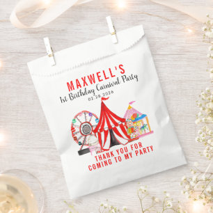Carnival Circus Festival Show Thank You Birthday Favour Bags