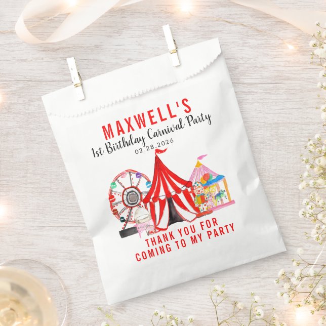 Carnival Circus Festival Show Thank You Birthday Favour Bags (Clipped)
