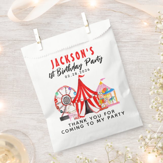 Carnival Circus Festival Show Thank You Birthday Favour Bags (Clipped)