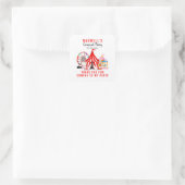 Carnival Circus Festival Show Thank You Birthday Square Sticker (Bag)