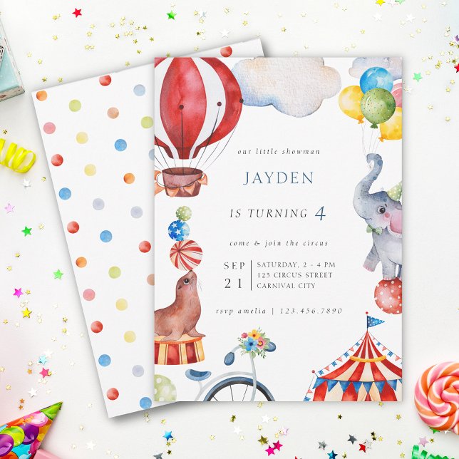 Carnival Circus Kids Birthday Invitation (Creator Uploaded)