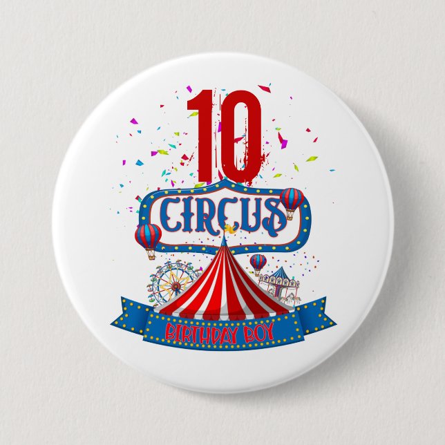 Carnival Circus Party Celebration Age 5 Matching  7.5 Cm Round Badge (Front)