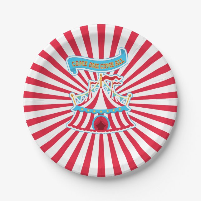 Carnival & Circus Party Come One Come All, Plates (Front)
