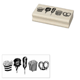 Carnival Circus State Fair Foods Birthday Party Rubber Stamp