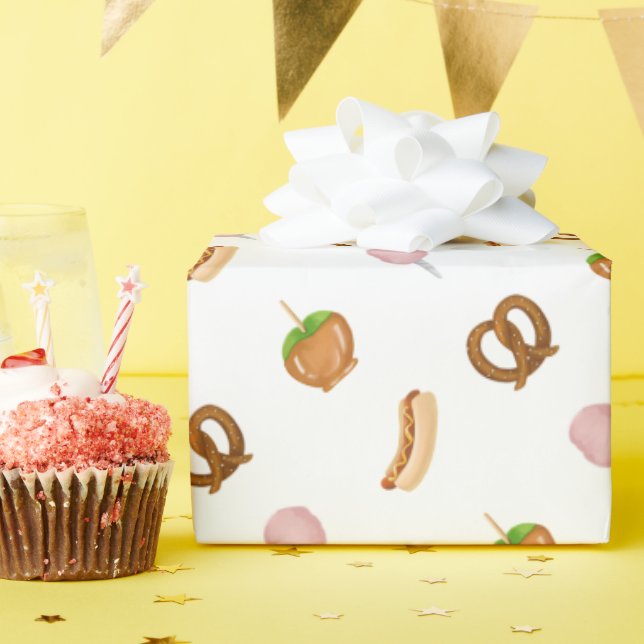 Carnival Circus State Fair Snacks Wrapping Paper (Birthday Party)