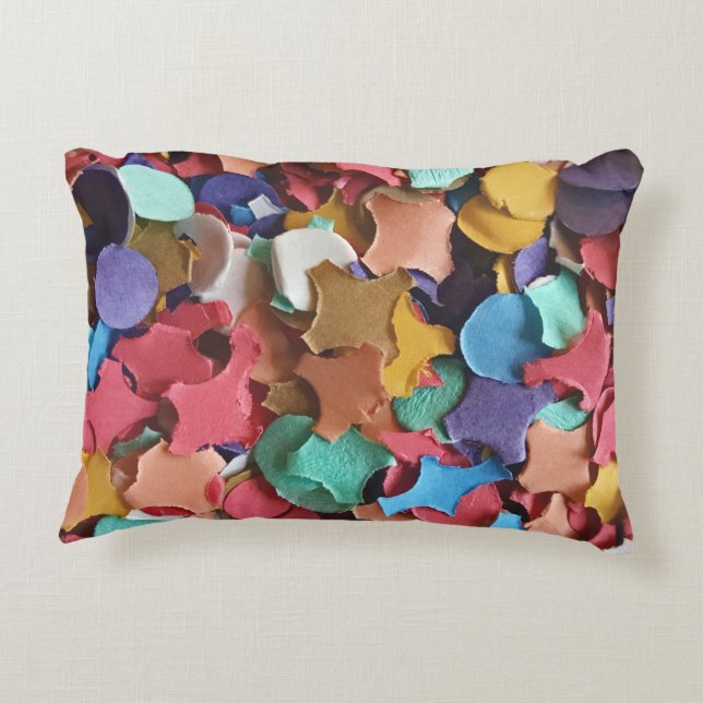 Carnival Confetti Colourful Paper Pieces Party Fun Decorative Cushion (Back)