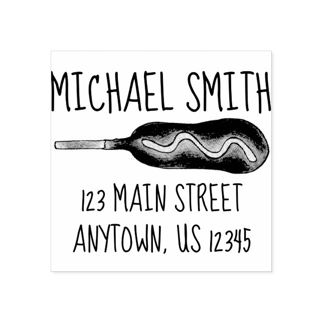 Carnival Corndog Corn Dog Mustard Foodie Address Rubber Stamp (Imprint)