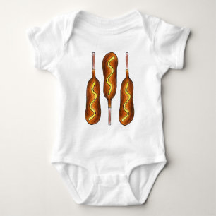 Carnival Corndog Corn Dog Mustard State Fair Food Baby Bodysuit