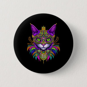 Carnival Costume Mardi Gras Cat Meowdi Gras Men Wo 6 Cm Round Badge