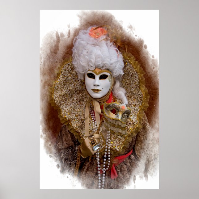 Carnival Costume Portrait, Venice Poster (Front)