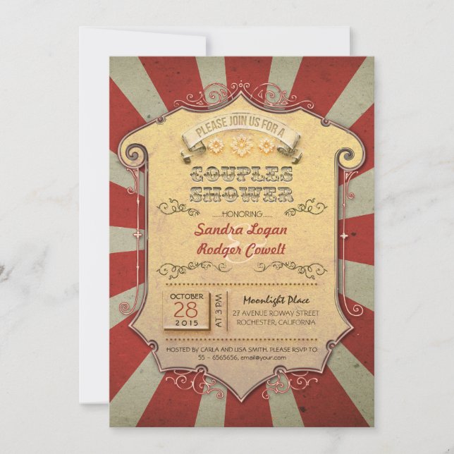 carnival couples shower invitations (Front)