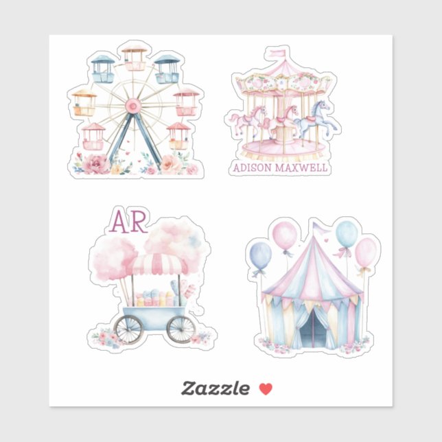 Carnival Cute Birthday Budget Monogram (Sheet)